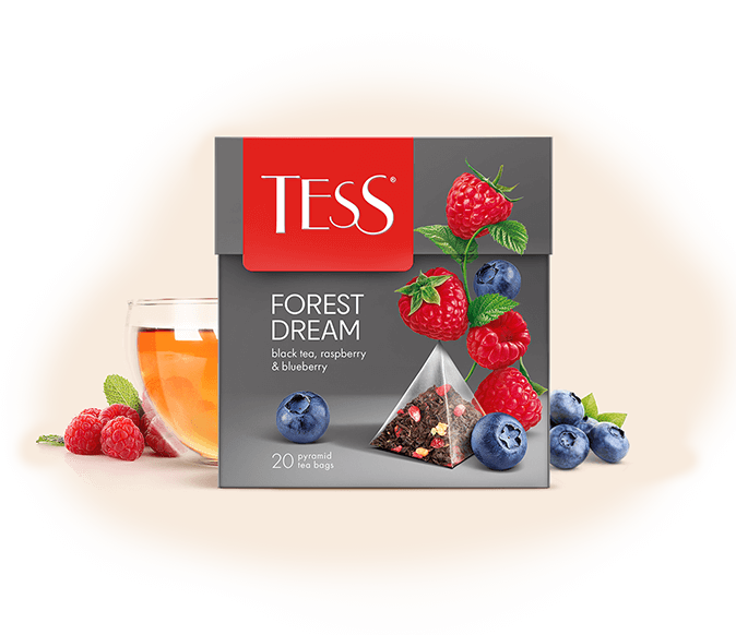 Чай Tess Forest Dream, черный фруктовый, 20 пирамидок